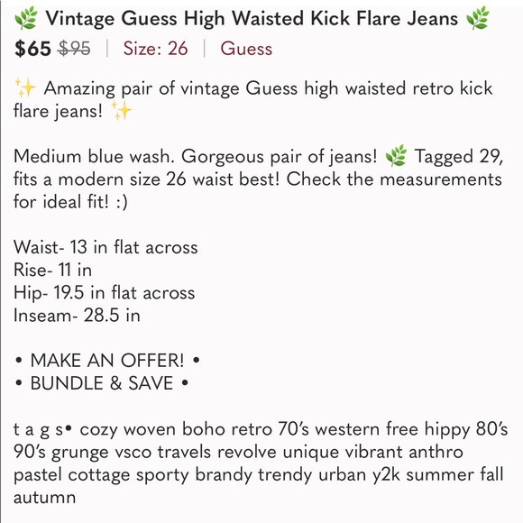 COPY - Vintage guess high waisted flare jeans - Picture 4 of 6